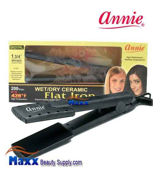 Annie #5601 Wet & Dry Ceramic Flat Iron - 1 3/4"(Black)